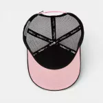 Pink and black hat