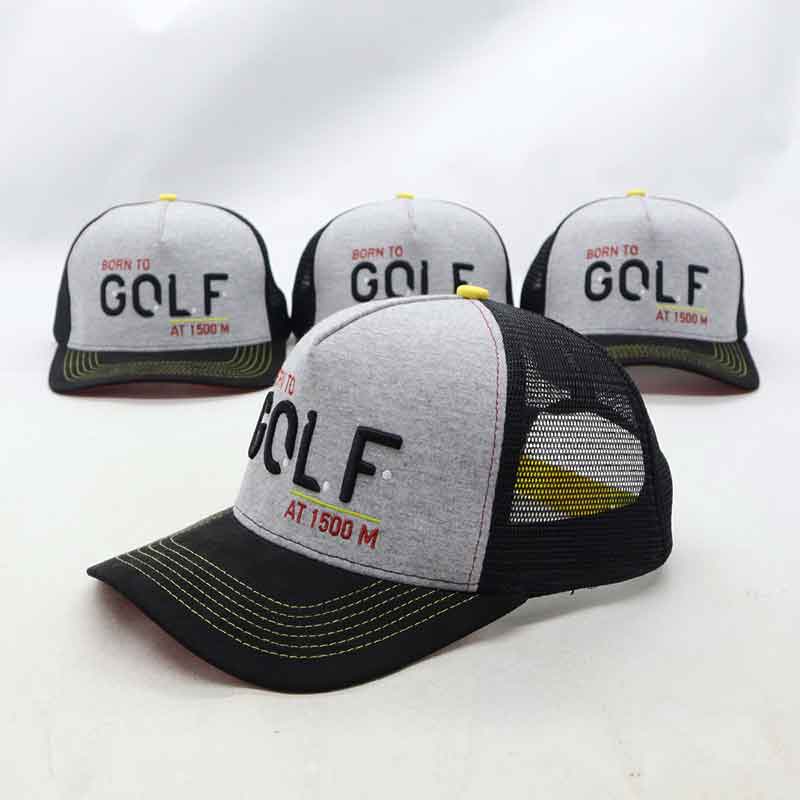gorra de golf crans montana gris negra