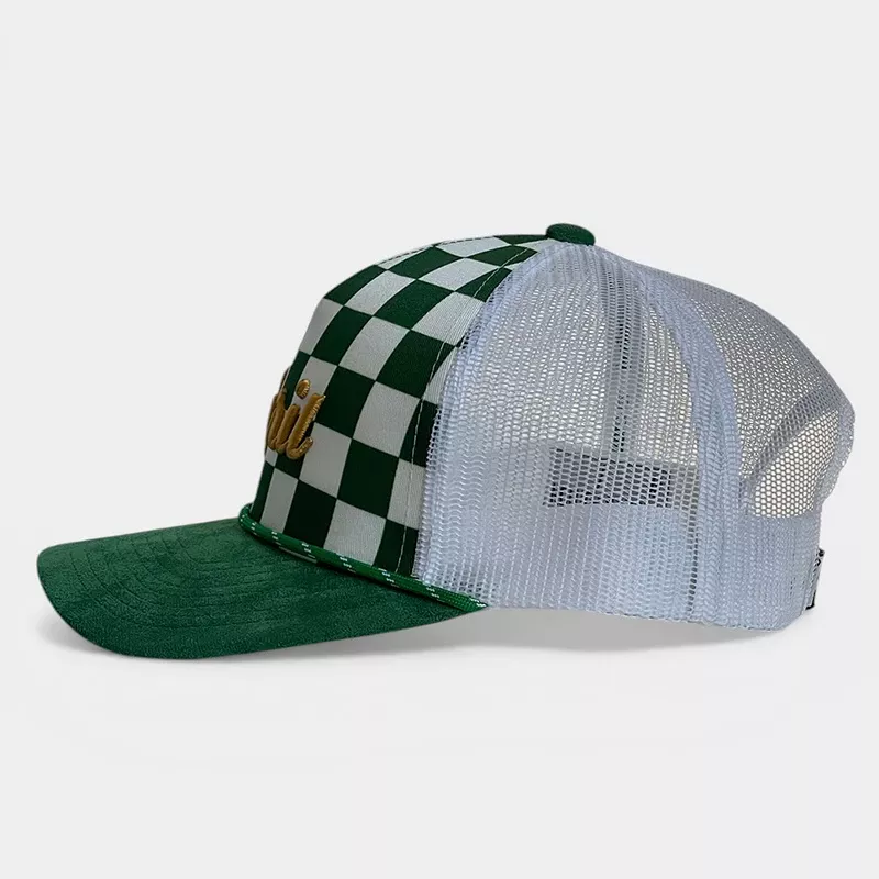 casquette golf visière suédine verte