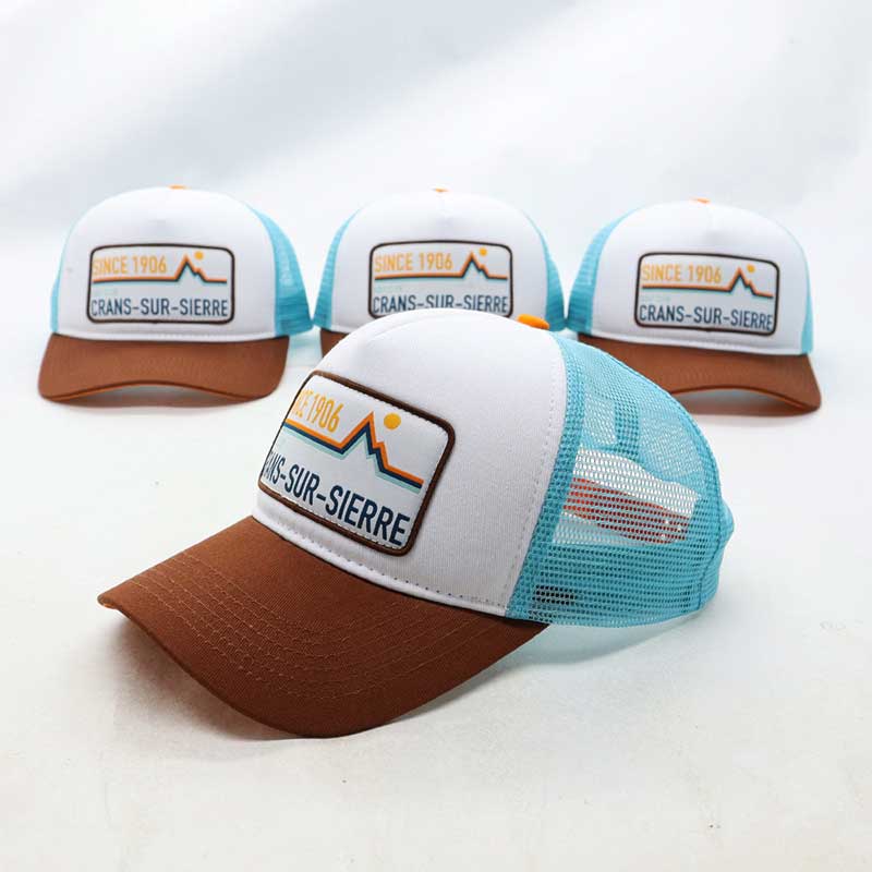 casquette golf marron turquoise